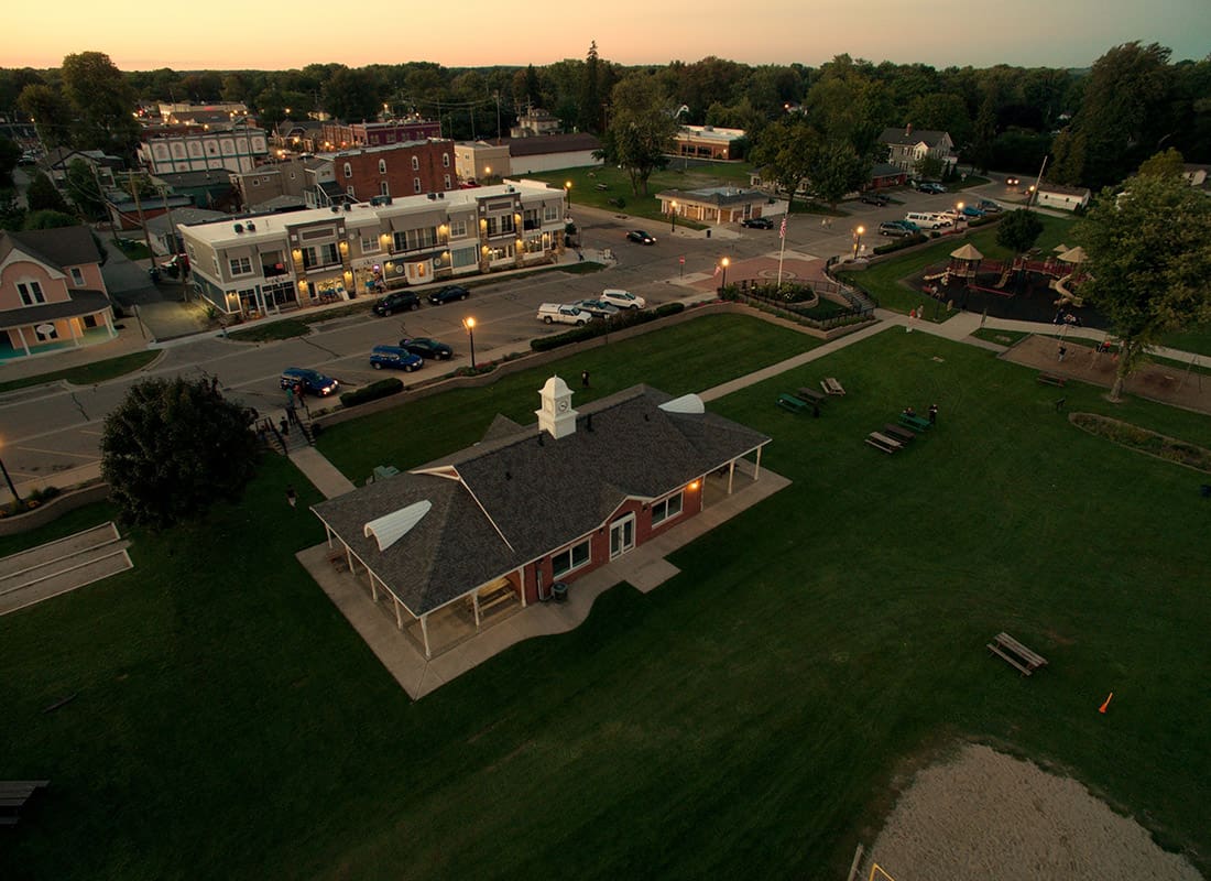 New Baltimore, MI - Aerial View of Walter and Mary Burke Park, New Baltimore MI
